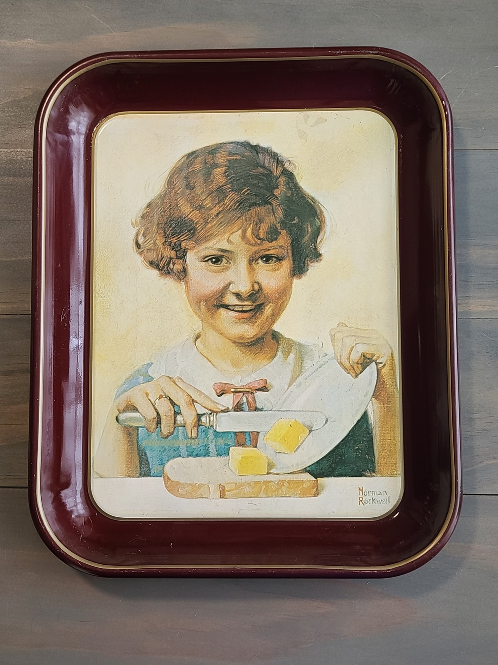 Norman Rockwell "The Butter Girl" Vintage Serving Tray